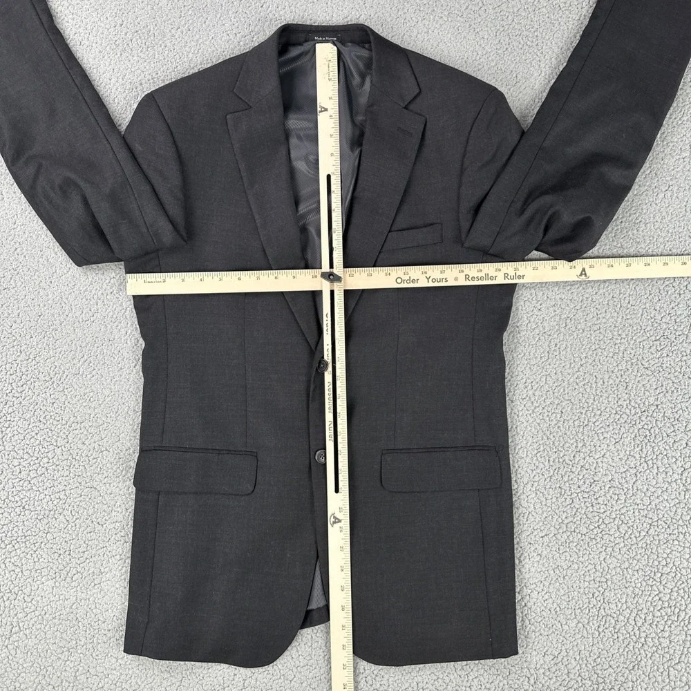 Linea Uomo 2 Piece Suit Men 40L 40x34 Black Modern Fit Pleated Dual Vented Wool